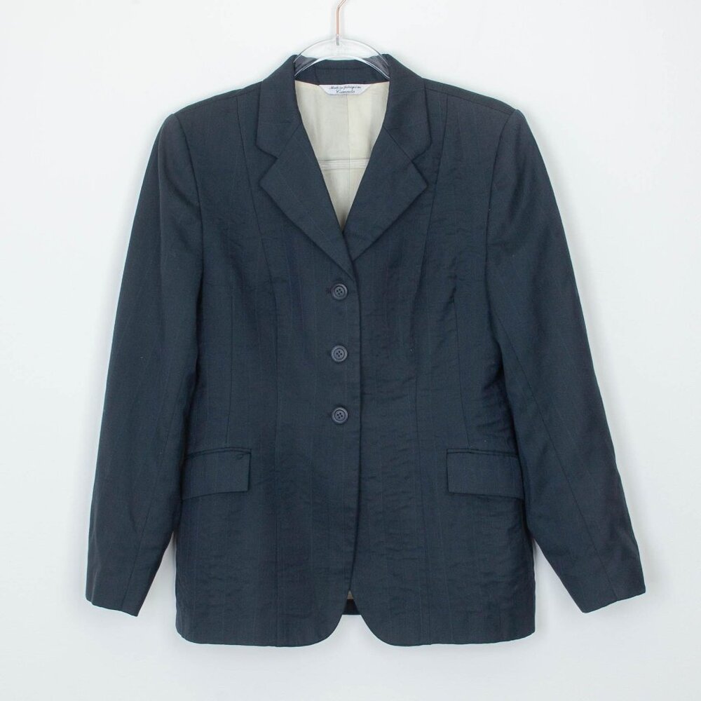 Grand Prix Womens Wool Equestrian Show Jacket Blazer Size US 6 Navy Blue Riding‎